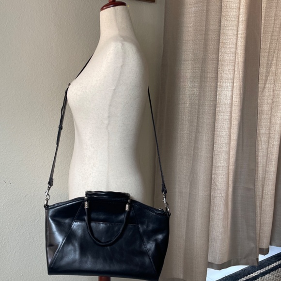 Patricia Nash Holland Top-Handle Black Leather Satchel/Crossbody P155106 EUC - Picture 14 of 16